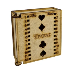 Caixa MDF porta baralho com marcador de truco
