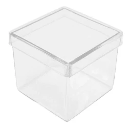 Caixa acrílica 05x05cm com 10 unidades cristal
