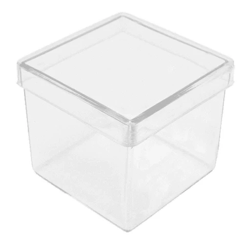 Caixa acrílica 05x05cm com 10 unidades cristal