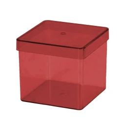 Caixa acrílica 05x05cm vermelha cristal