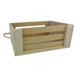 Caixa de madeira alta com alça G. 34x21x13cm Bela Casa