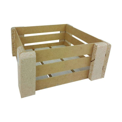 Caixa de madeira quadrada M 26x26x11cm Bela Casa