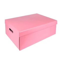 Caixa de papel kraft organizadora 32x44x16cm rosa