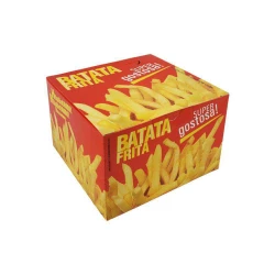 Caixa de papelão para batata frita delivery vermelho com 40 unidades