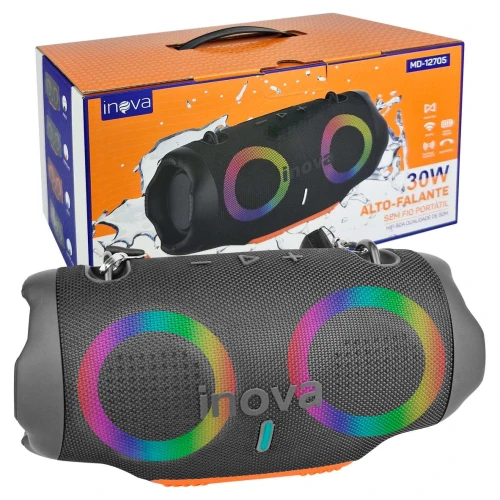 Caixa de som bluetooth com luz 30W MD-12705 Inova