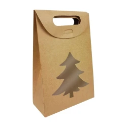 Caixa kraft de natal com visor modelo árvore 21x13,5x6,5cm CT-BOX Caixa kraft de natal com visor modelo árvore 21x13,5x6,5cm CT-BOX