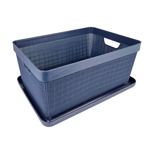 Caixa organizadora multiuso 05L de plástico juta azul Jaguar