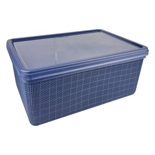 Caixa organizadora multiuso 15L de plástico juta azul Jaguar