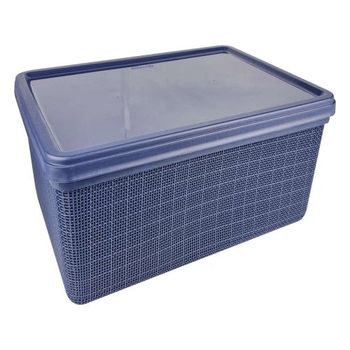 Caixa organizadora multiuso 22L de plástico juta azul Jaguar