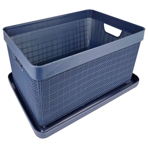 Caixa organizadora multiuso 22L de plástico juta azul Jaguar