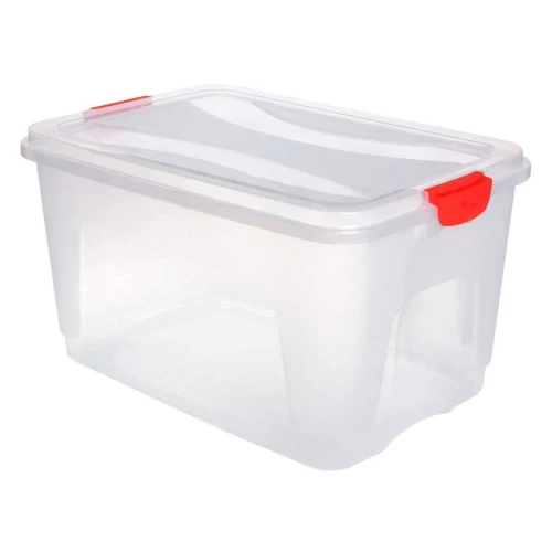 Caixa organizadora multiuso 30 litros transparente com trava Rischioto