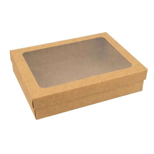 Caixa papel kraft camisa visor 21x30x5,5cm