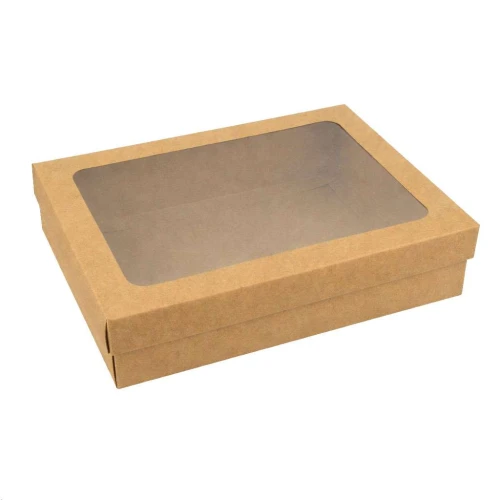 Caixa papel kraft camisa visor 21x30x5,5cm