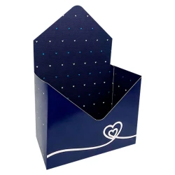 Caixa para presente envelope 20x12x16cm Coração Azul