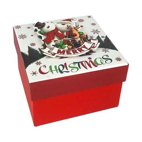Caixa para presente quadrada 09x09x6cm natal sortida