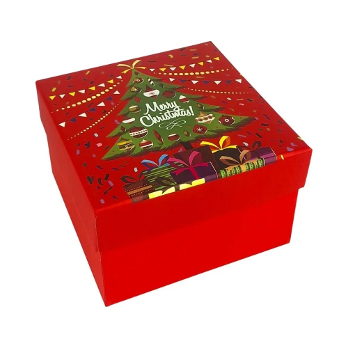 Caixa para presente quadrada 11x11x7cm natal sortida Caixa para presente quadrada 11x11x7cm natal sortida