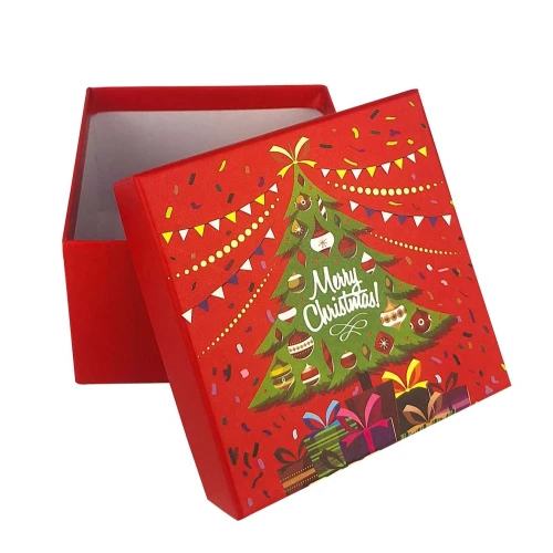 Caixa para presente quadrada 09x09x6cm natal sortida Caixa para presente quadrada 09x09x6cm natal sortida