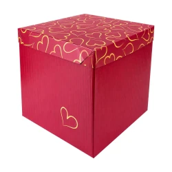 Caixa para presente quadrada 20x20cm tamanho G Gold Love
