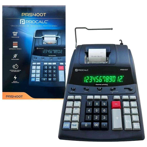 Calculadora com bobina térmica bivolt 54000T 12 dígitos Procalc