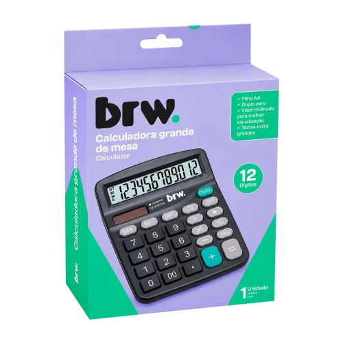 Calculadora grande 12 dígitos Brw