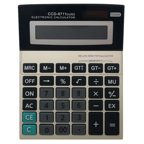 Calculadora grande de mesa 12 digitos cinza ccd8711