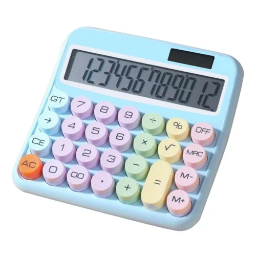 Calculadora grande 12 dígitos tons pastéis sortidos