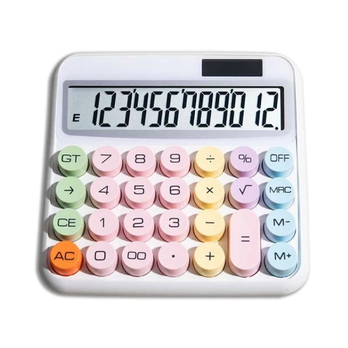 Calculadora grande 12 dígitos tons pastéis sortidos