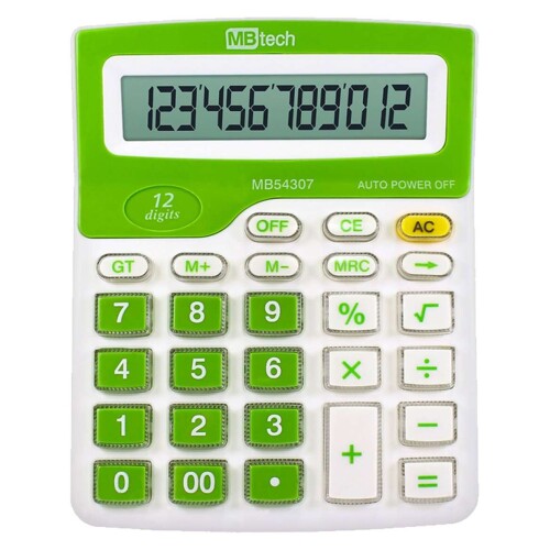 Calculadora mbtech md 12 digitos eletronica preta mb54313