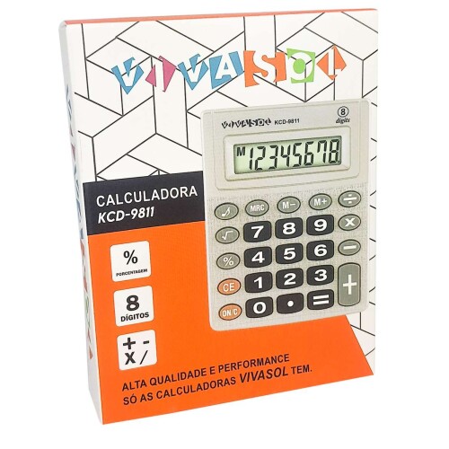 Calculadora media 8 digitos cinza kcd9811