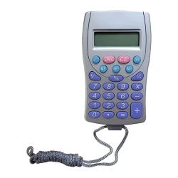 Calculadora pequena 8 digitos cinza com cordão