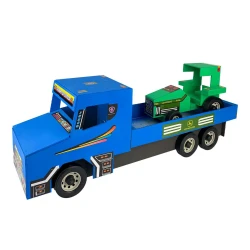 Caminhão de madeira com trator 03 eixos 62cm