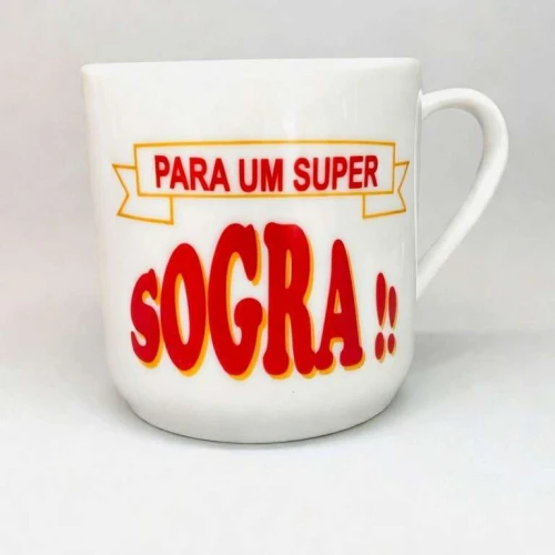Caneca de cerâmica 250ml frases/figuras sortidas