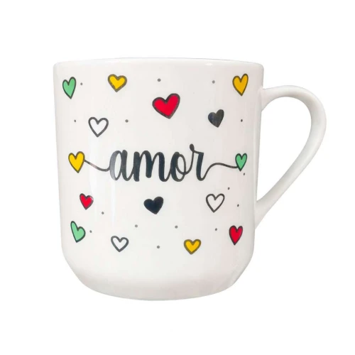 Caneca de cerâmica 250ml frases/figuras sortidas