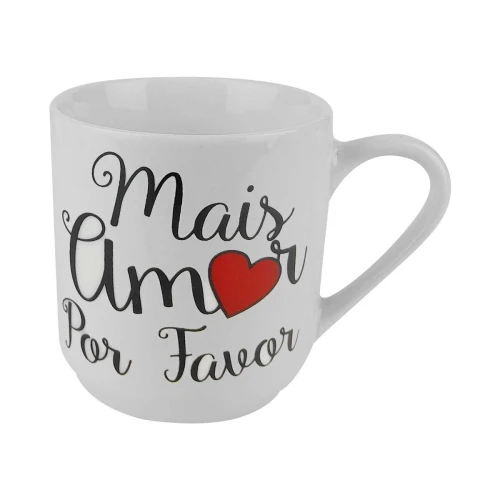 Caneca de cerâmica 250ml frases/figuras sortidas