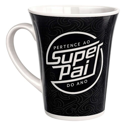 Caneca de cerâmica 300ML super pai na caixa Caneca de cerâmica 300ML super pai na caixa