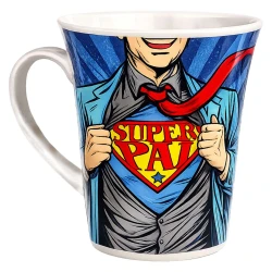 Caneca de cerâmica 310ML super pai comic na caixa