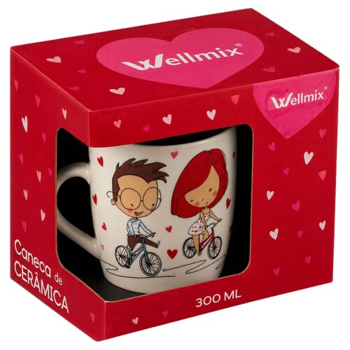 Caneca de cerâmica 350ML namorados na caixa Caneca de cerâmica 350ML namorados na caixa
