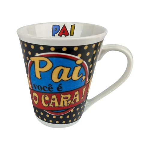 Caneca de cerâmica decorada pai 350ml sortida