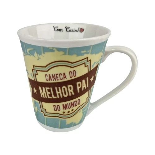 Caneca de cerâmica decorada pai 350ml sortida