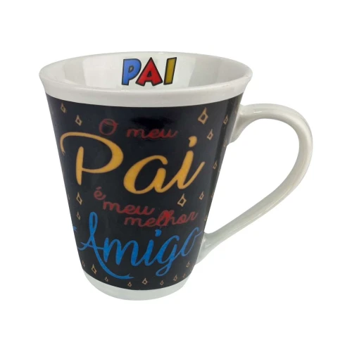 Caneca de cerâmica decorada pai 350ml sortida