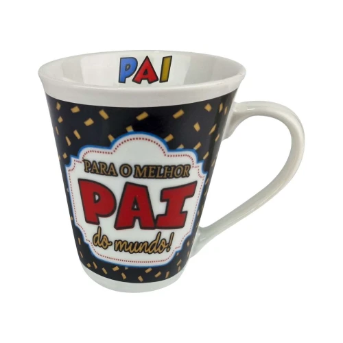 Caneca de cerâmica decorada pai 350ml sortida