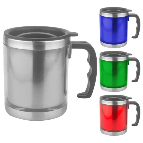 Caneca de inox 400ml térmica com tampa sortidas