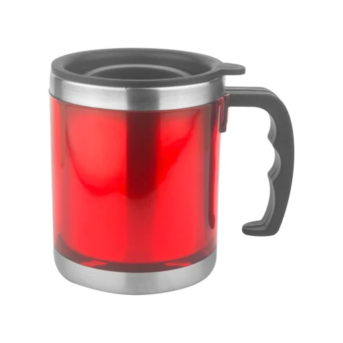 Caneca de inox 450ml colorida lisa com tampa