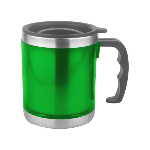 Caneca de inox 450ml colorida lisa com tampa