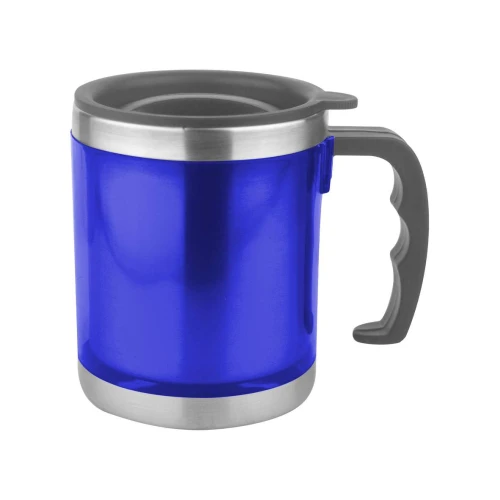 Caneca de inox 450ml colorida lisa com tampa