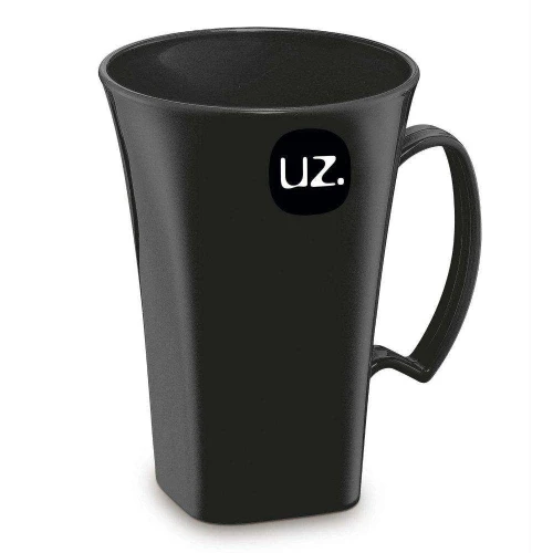 Caneca de plástico 400ml preta Uz Utilidades