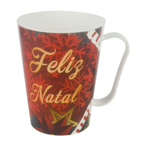 Caneca de plástico tulipa 430ml natal sortida Kozi plast Caneca de plástico tulipa 430ml natal sortida Kozi plast