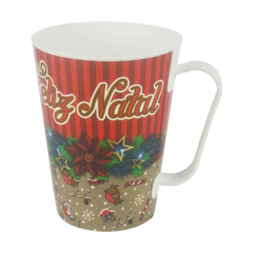 Caneca de plástico tulipa 430ml natal sortida Kozi plast Caneca de plástico tulipa 430ml natal sortida Kozi plast