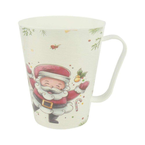 Caneca de plástico tulipa 430ml natal sortida Kozi plast