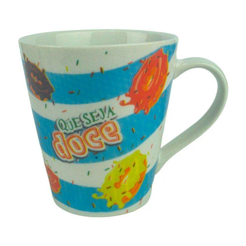 Caneca de porcelana 310ml donuts terramada